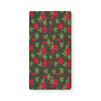 Hemp Leaves And Flowers Pattern Print Baby Crib Sheet