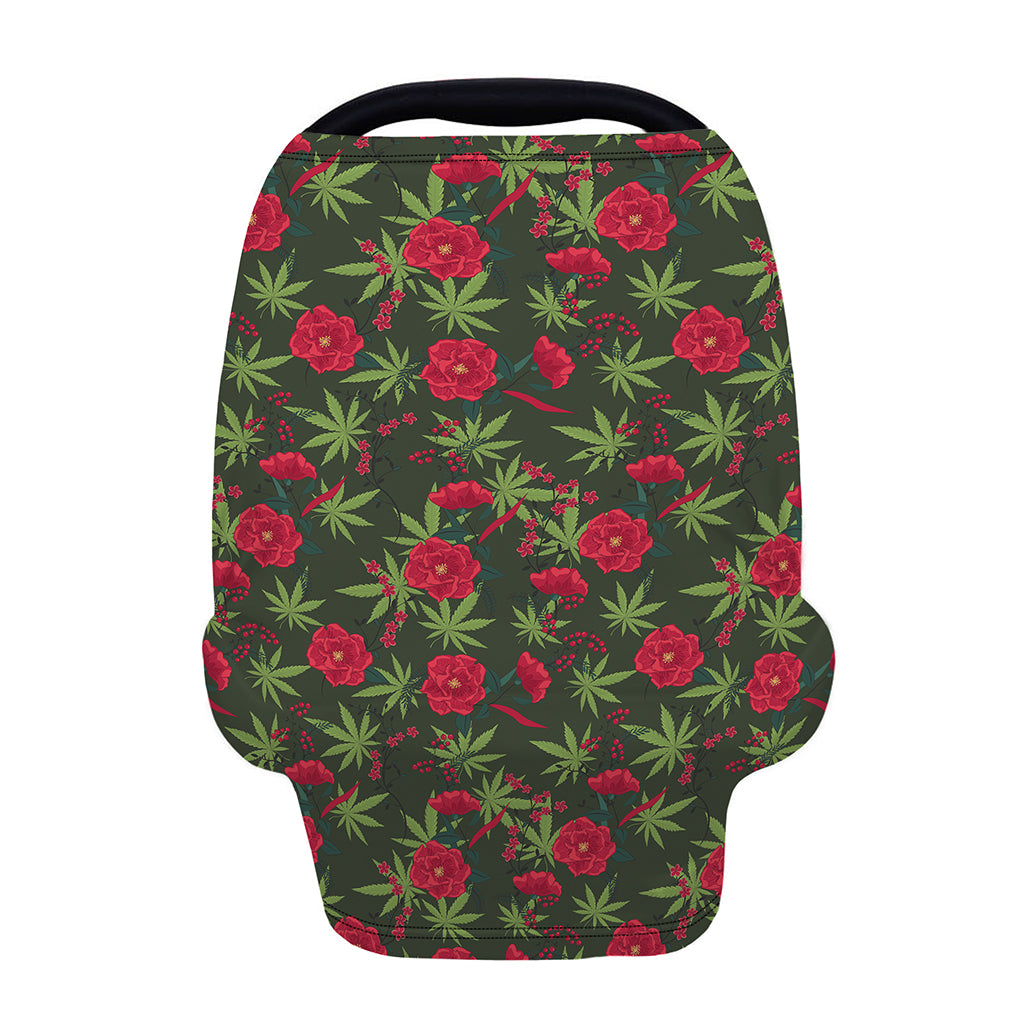 Hemp Leaves And Flowers Pattern Print Baby Seat Cover