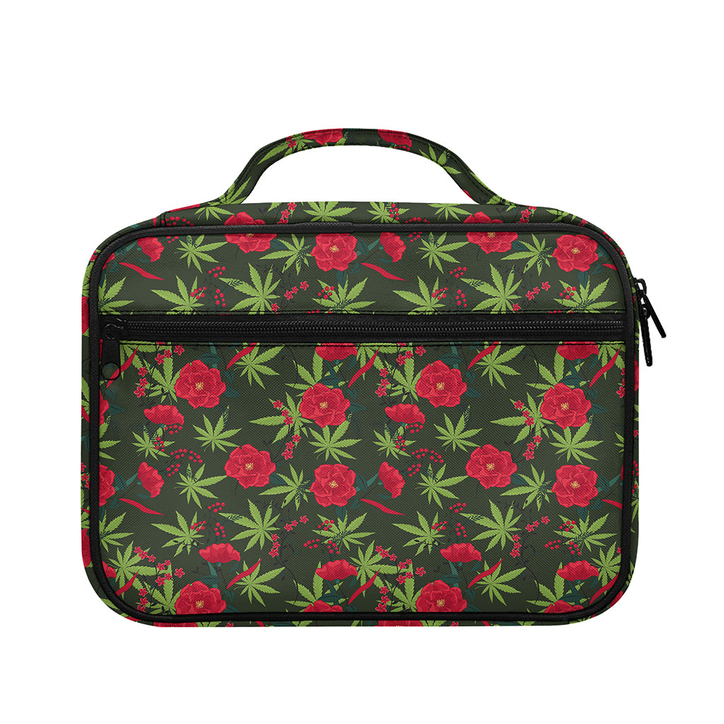 Hemp Leaves And Flowers Pattern Print Briefcase Bible Bag