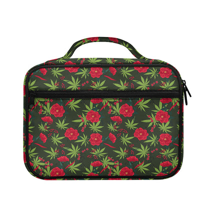 Hemp Leaves And Flowers Pattern Print Briefcase Bible Bag