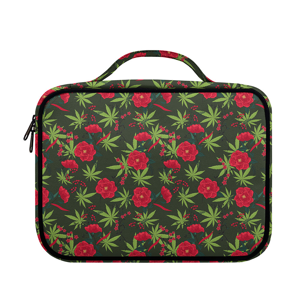 Hemp Leaves And Flowers Pattern Print Briefcase Bible Bag