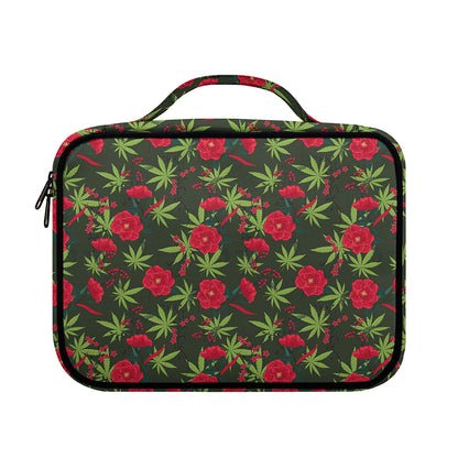 Hemp Leaves And Flowers Pattern Print Briefcase Bible Bag