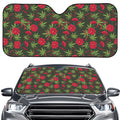Hemp Leaves And Flowers Pattern Print Car Windshield Sun Shade