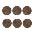 Hemp Leaves And Flowers Pattern Print Coaster Set