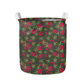 Hemp Leaves And Flowers Pattern Print Collapsible Laundry Basket