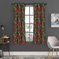 Hemp Leaves And Flowers Pattern Print Grommet Curtain Panels