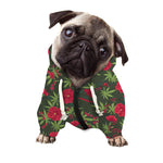 Hemp Leaves And Flowers Pattern Print Dog Zip Up Hoodie