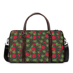 Hemp Leaves And Flowers Pattern Print Duffle Bag