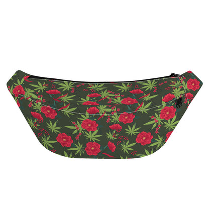 Hemp Leaves And Flowers Pattern Print Fanny Pack