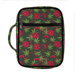 Hemp Leaves And Flowers Pattern Print Front Pocket Bible Bag