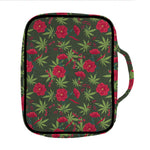 Hemp Leaves And Flowers Pattern Print Front Pocket Bible Bag