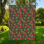Hemp Leaves And Flowers Pattern Print Garden Flag