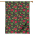 Hemp Leaves And Flowers Pattern Print House Flag