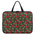 Hemp Leaves And Flowers Pattern Print Laptop Sleeve With Handle