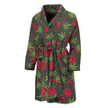 Hemp Leaves And Flowers Pattern Print Men's Bathrobe