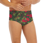 Hemp Leaves And Flowers Pattern Print Men's Briefs