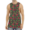 Hemp Leaves And Flowers Pattern Print Men's Muscle Tank Top
