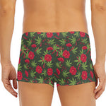 Hemp Leaves And Flowers Pattern Print Men's Short Boxer Briefs