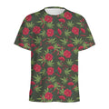 Hemp Leaves And Flowers Pattern Print Men's Athletic T-Shirt