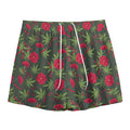 Hemp Leaves And Flowers Pattern Print Mesh Shorts