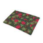 Hemp Leaves And Flowers Pattern Print Pet Cooling Mat Cover