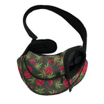 Hemp Leaves And Flowers Pattern Print Pet Sling Carrier