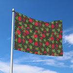 Hemp Leaves And Flowers Pattern Print Polyester Flag