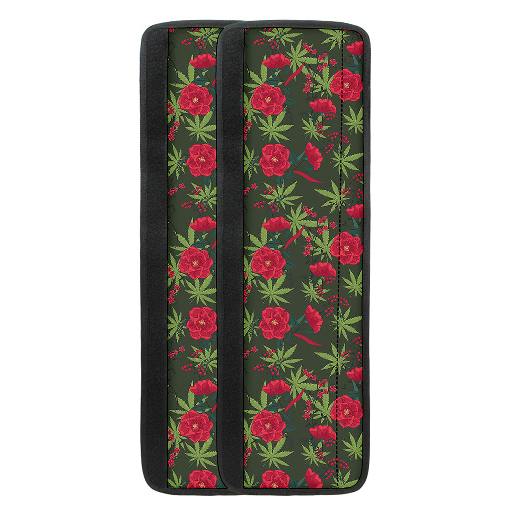 Hemp Leaves And Flowers Pattern Print Refrigerator Handle Covers
