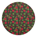 Hemp Leaves And Flowers Pattern Print Round Blanket