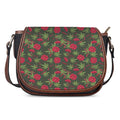 Hemp Leaves And Flowers Pattern Print Saddle Bag