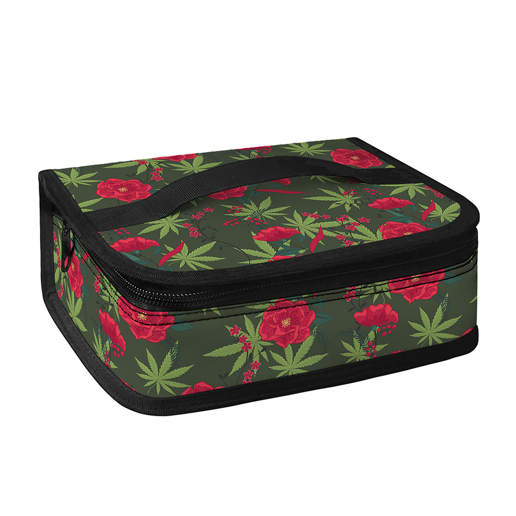 Hemp Leaves And Flowers Pattern Print Small Lunch Bag