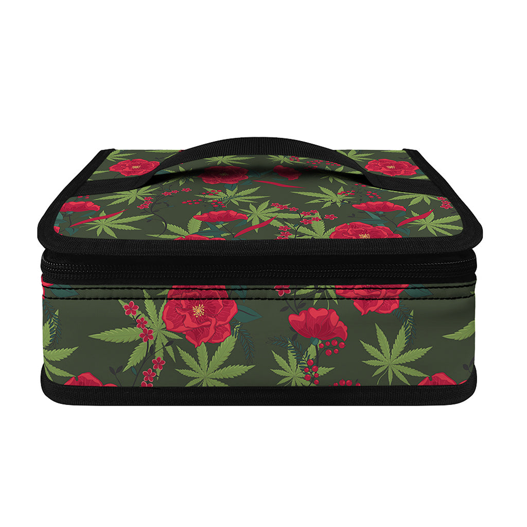Hemp Leaves And Flowers Pattern Print Small Lunch Bag