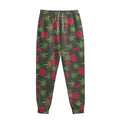 Hemp Leaves And Flowers Pattern Print Sweatpants