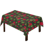 Hemp Leaves And Flowers Pattern Print Tablecloth