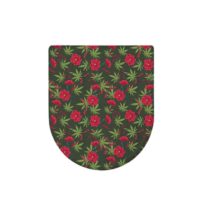 Hemp Leaves And Flowers Pattern Print Toilet Lid Cover