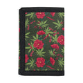 Hemp Leaves And Flowers Pattern Print Trifold Wallet