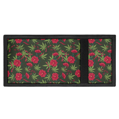 Hemp Leaves And Flowers Pattern Print Trifold Wallet