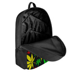 Hemp Leaves Reggae Pattern Print 17 Inch Backpack