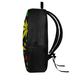 Hemp Leaves Reggae Pattern Print 17 Inch Backpack