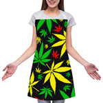 Hemp Leaves Reggae Pattern Print Adjustable Apron