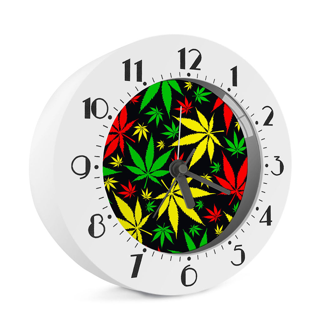 Hemp Leaves Reggae Pattern Print Alarm Clock