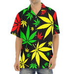Hemp Leaves Reggae Pattern Print Aloha Shirt
