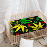 Hemp Leaves Reggae Pattern Print Baby Crib Sheet