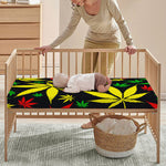 Hemp Leaves Reggae Pattern Print Baby Crib Sheet