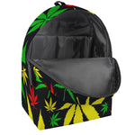 Hemp Leaves Reggae Pattern Print Backpack
