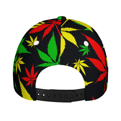 Hemp Leaves Reggae Pattern Print Baseball Cap