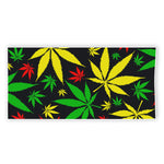 Hemp Leaves Reggae Pattern Print Beach Towel