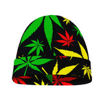 Hemp Leaves Reggae Pattern Print Beanie