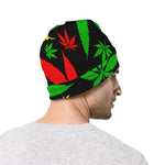Hemp Leaves Reggae Pattern Print Beanie