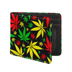 Hemp Leaves Reggae Pattern Print Bifold Wallet